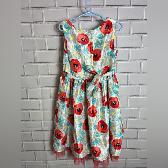 DOLLIE ME Floral Sleeveless Dress with Red Poppies/size 6 - Picture 5 of 12
